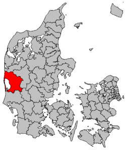 Položaj općine Ringkøbing-Skjern na karti Danske