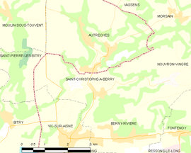 Mapa obce Saint-Christophe-à-Berry