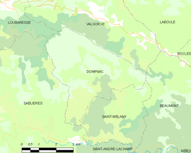 Mapa obce Dompnac