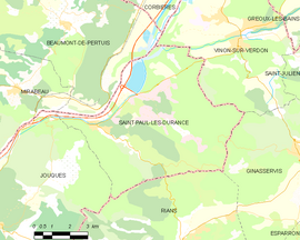 Mapa obce Saint-Paul-lès-Durance