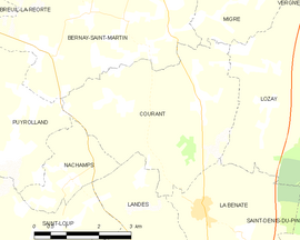 Mapa obce Courant