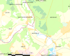 Carte de la commune de Montreuil.