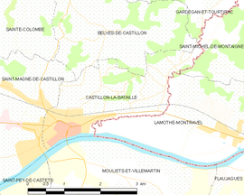 Mapa obce Castillon-la-Bataille