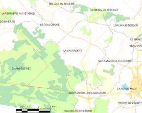 Poziția localității La Sauvagère