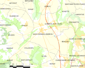 Poziția localității Saint-Germain-Lembron