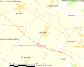 Mapa obce Petosse