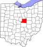 Map of Ohio highlighting Knox County.svg