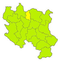 中央セルビア内のポドゥナヴリェ郡の位置