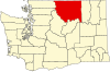 Landeskarte mit Hervorhebung des Okanogan County