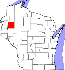 Разположение на окръга в Уисконсин