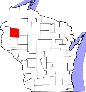 Map of Wisconsin highlighting Barron County