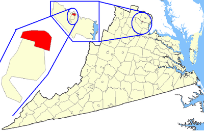 Location of Manassas Park in Virginia
