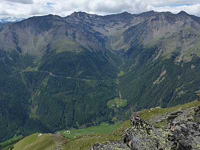 Valley Mastauntal. Mountains Hohe Wiegenspitze, Gerstgraser Spitze