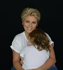 Schneider and her son in 2018