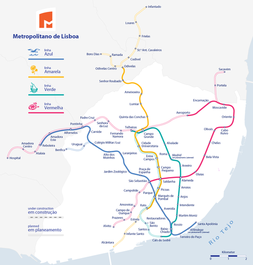 Metro Lisboa Route Map