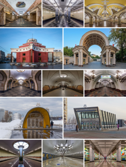 A moszkvai metró kiemelkedő építészeti értékét többek között a különböző építészeti stílusok kavalkádja adja