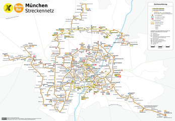 Karte des Metrobusnetzes in München