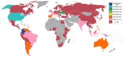 Miss Universe 2014 participating countries and territories. Miss Universe 2014 map.png