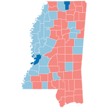 County Flips:
Democratic
Hold
Gain from Republican
Republican
Hold Mississippi County Flips 2012.svg
