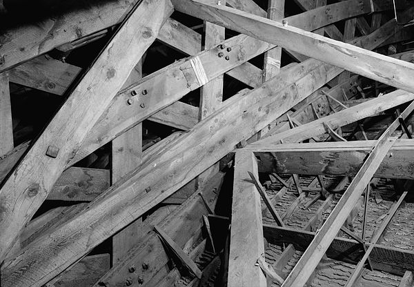 Trusses were bound with wooden pegs and rawhide