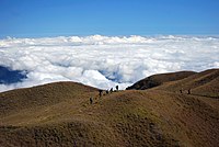 Vrchol Mount Pulag, nejvyšší hora Luzonu