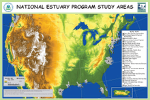 Map of 28 local estuary programs NEP Study Areas Map 2015.png