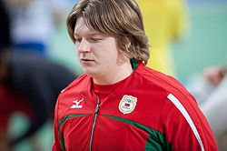 Nadzeya Ostapchuk won a silver medal (Women's Shot Put) at this year's championships (foto archived from Doha 2010) Nadezhda Ostapchuk Doha 2010.jpg