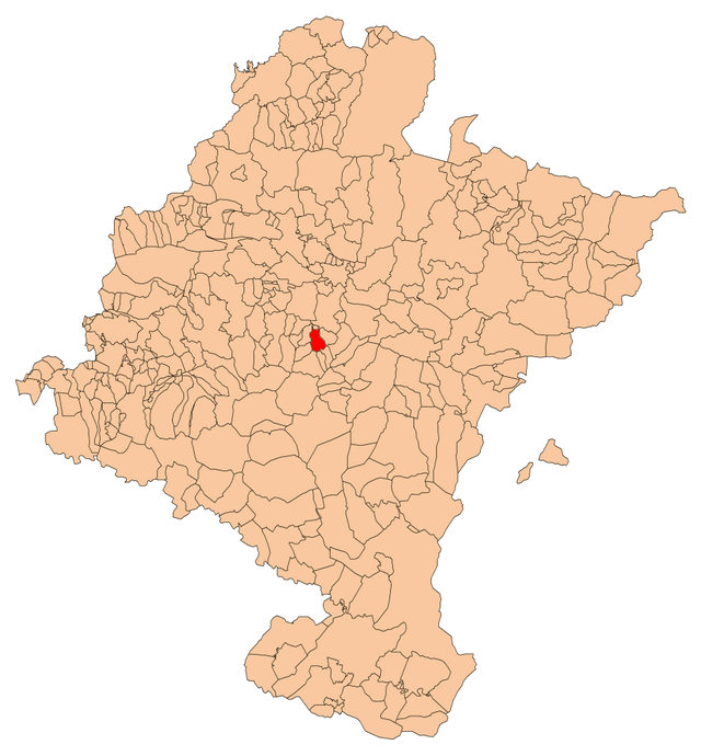 Localização do município de Úcar em Navarra