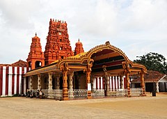 Entrance to the Nallur Kandaswamy Kovil in Jaffna, Sri Lanka.