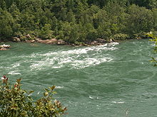 Ниагара ниже Ниагарского водопада. Вид с территории Онтарио