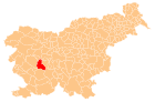 Ubicación de la comunidad de Logatec en el mapa de Eslovenia