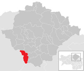 Poloha obce Oberaich v okrese Bruck-Mürzzuschlag (klikacia mapa)