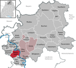 Elhelyezkedése Baden-Württemberg térképén