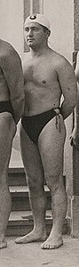 Olympic gold medalist hungarian water polo team (1932, Los Angeles) - Alajos Keserű.jpg