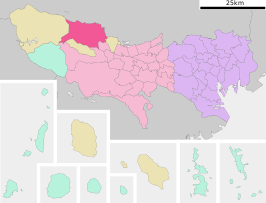 Situering van Ōme in de prefectuur Tokio