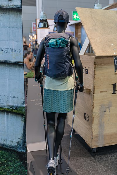 Mannequin dressed in Patagonia clothing and gear