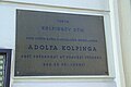 Plaque à la mémoire du père Kolping à Prague (Tchéquie).