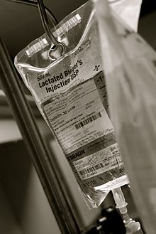 A bag of oxytocin for intravenous infusion Oxytocin intravenous bag.jpg