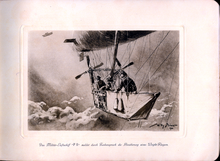 Willy Stower illustrated the military airship PII reporting the approach of a Wright Flyer in 1910. Parseval-Broschuere-E1.png