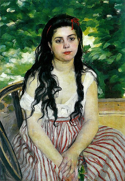 Pierre-Auguste Renoir, The Bohemian (or Lise the Bohemian), 1868, oil on canvas, Berlin, Germany: Alte Nationalgalerie