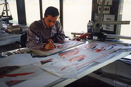 Pietro Camardella drawing Ferrari Mythos