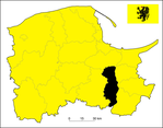 Localização do Condado de Tczew na Pomerânia.