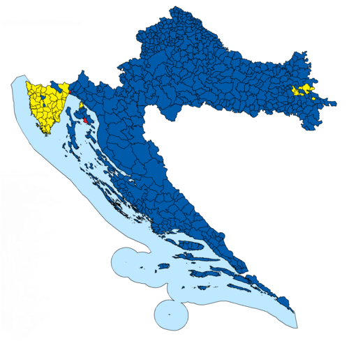 Results of the election based on the majority of votes in each municipality of Croatia Predsjednicki izbori u Hrvatskoj 1997.png