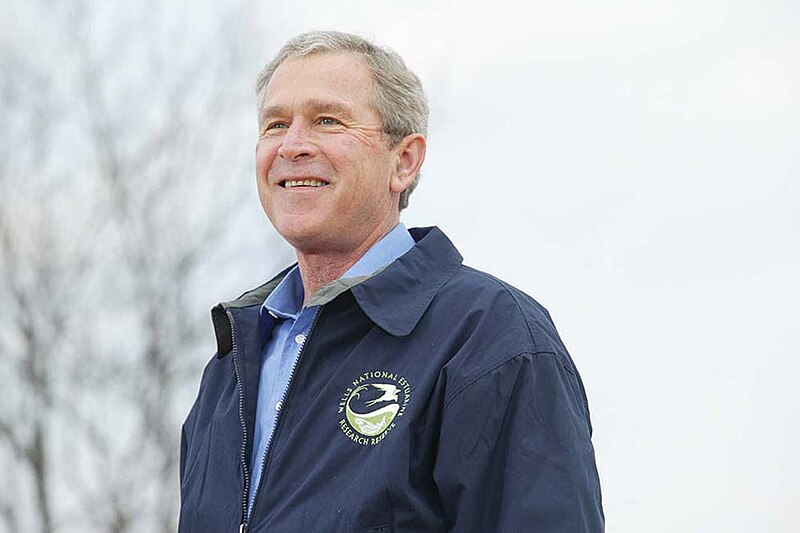 File:President George W. Bush Delivers Remarks on Earth Day at Wells National Estuarine Research Reserve in Wells, Maine.jpg