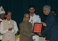 President of India, presenting the Lal Bahadur Shastri National Award for Excellence in Public Administration, Academics & Management to Dr R A Badwe President of India, presenting the Lal Bahadur Shastri National Award for Excellence in Public Administration, Academics & Management to Dr R A Badwe.jpg