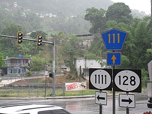 Puerto Rico Highways 1111, 128, 111 Intersection, Lares.jpg