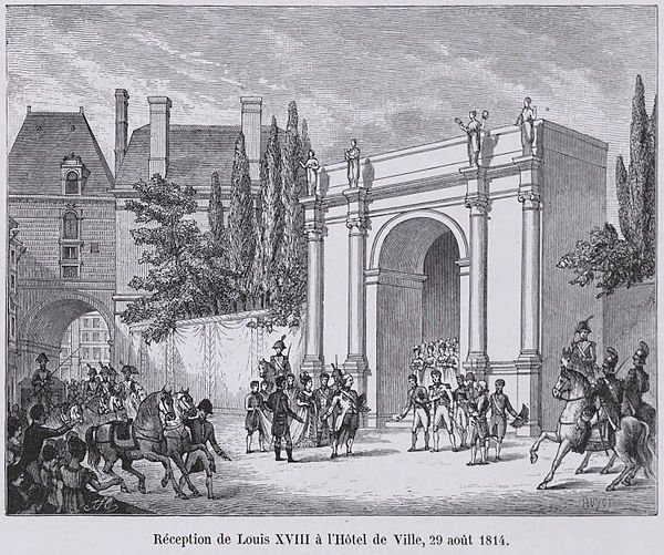 Louis XVIII making a return at the Hôtel de Ville de Paris on August 29th, 1814