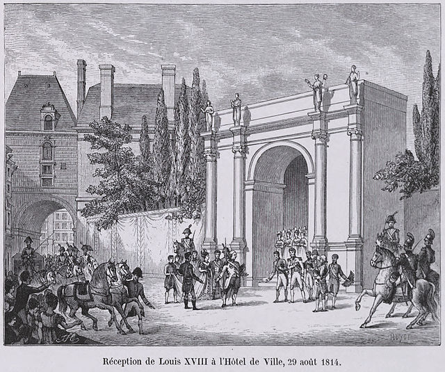 Louis XVIII making a return at the Hôtel de Ville de Paris on August 29th, 1814