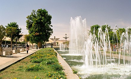 View along one of the main streets in Aswan, Egypt connecting the railway station and Nile river