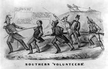 Southern Unionists throughout the Confederate States resisted the 1862 conscription Resistance to Confederate conscription.jpg